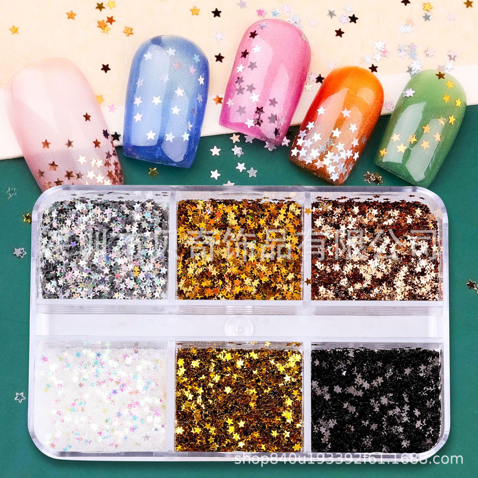 Ultra-Thin 6-Grid Mini Star Nail Art Glitter Sequins Resin Decorations
Ultra-Thin 6-Grid Mini Star Nail Art Glitter Sequins Resin Decorations
