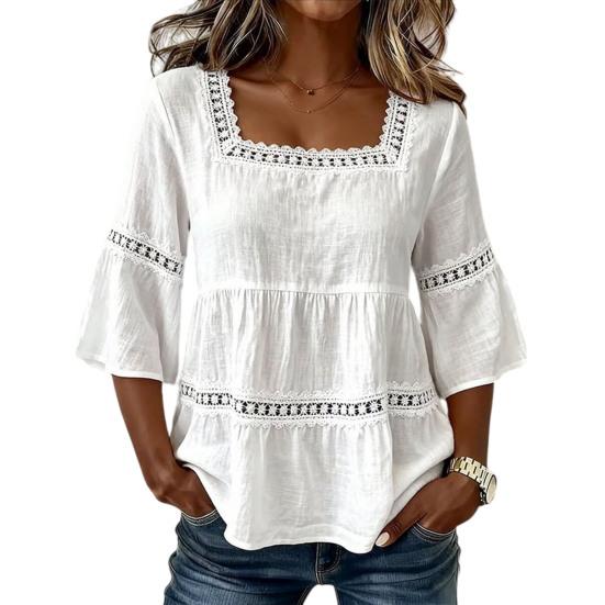 Women Tops Square 46085 Collar Color Loose Sleeves Solid Fit Soft Stretchy M білий
Women Tops Square 46085 Collar Color Loose Sleeves Solid Fit Soft Stretchy M білий
