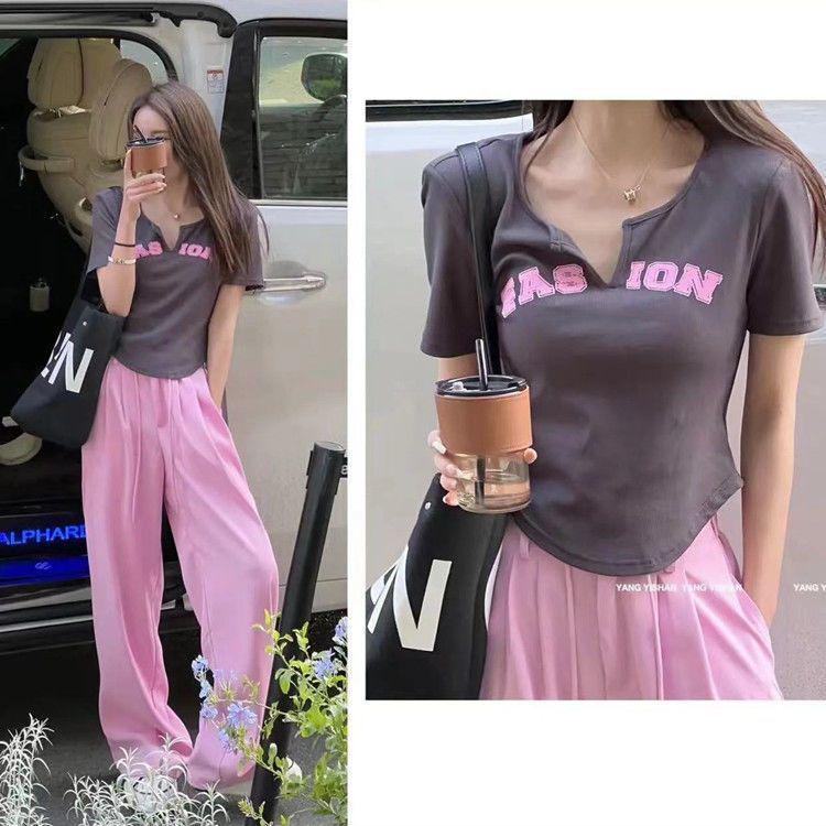2025 Trendy Summer Sweet & Spicy Irregular T-shirt + Wide-Leg Casual Pants Two-Piece Set for Women S
2025 Trendy Summer Sweet & Spicy Irregular T-shirt + Wide-Leg Casual Pants Two-Piece Set for Women S
