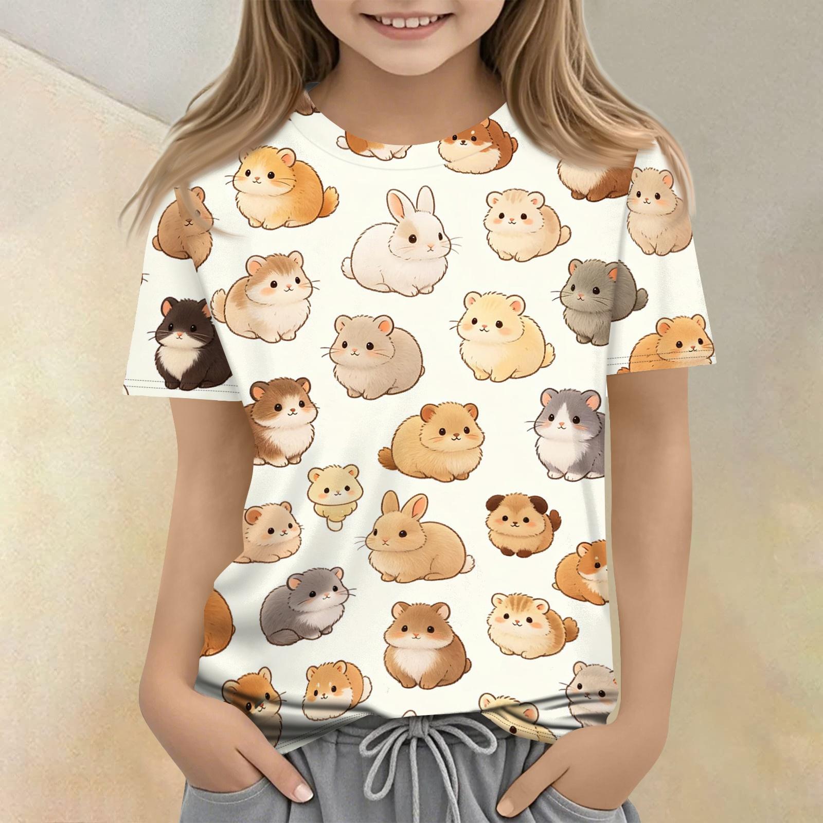 Kids Animal Print Crew Neck Short Sleeve Casual Loose Fit T Shirt Soft Comfortable Fabric Suitable for Everyday Wear 140
Kids Animal Print Crew Neck Short Sleeve Casual Loose Fit T Shirt Soft Comfortable Fabric Suitable for Everyday Wear 140
