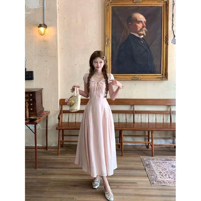 Women s V-Neck Pink Short-Sleeve Dress - 2026 Summer Collection: Elegant, Slimming, Waist-Cinching, Gentle Fairy Long Dress M
Women s V-Neck Pink Short-Sleeve Dress - 2026 Summer Collection: Elegant, Slimming, Waist-Cinching, Gentle Fairy Long Dress M