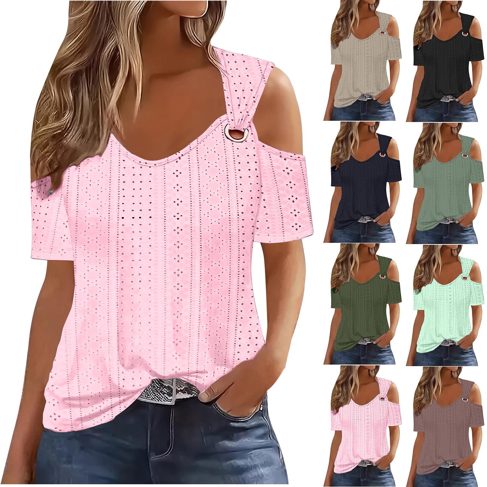 Women Fashion T Shirt Summer Hollow V-neck Women s Solid Color Three-quarter Long-sleeved Top Off-shoulder 5XL темно-коричневого кольору
Women Fashion T Shirt Summer Hollow V-neck Women s Solid Color Three-quarter Long-sleeved Top Off-shoulder 5XL темно-коричневого кольору