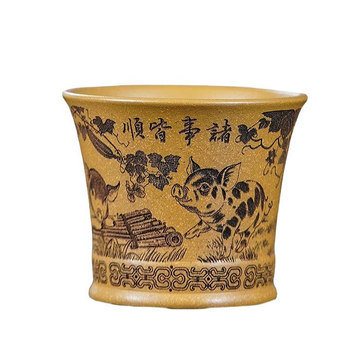 160ml Yixing Purple Clay Prosperous Pig Teacup Vintage Tea Bowl Water Jug Tea-tasting Meditation Cup Jianzhan Master Cups Cafes
160ml Yixing Purple Clay Prosperous Pig Teacup Vintage Tea Bowl Water Jug Tea-tasting Meditation Cup Jianzhan Master Cups Cafes