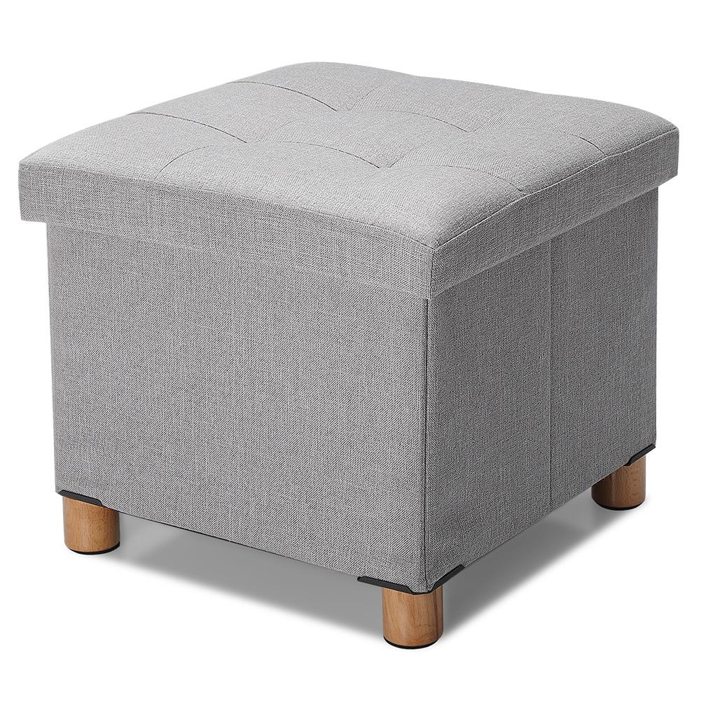 Folding Storage Foot Rest Stool with 4 Wooden Legs and Removable Cushion (Light Gray)
Folding Storage Foot Rest Stool with 4 Wooden Legs and Removable Cushion (Light Gray)