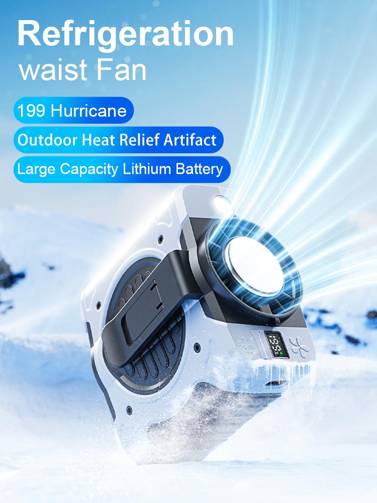 8000mAh Waist Clip Fan 199 Wind Speeds Refrigeration Hanging Neck Fan with Digital Display LED Lighting for Outdoor Travel
8000mAh Waist Clip Fan 199 Wind Speeds Refrigeration Hanging Neck Fan with Digital Display LED Lighting for Outdoor Travel