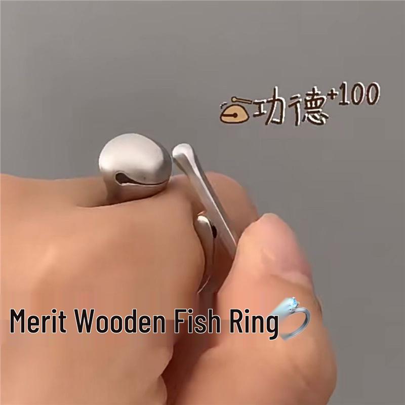 Кольцо «Мерит»: Креативный дизайн «Деревянная рыбка» для снятия стресса в офисе 1 Ring 
Кольцо «Мерит»: Креативный дизайн «Деревянная рыбка» для снятия стресса в офисе 1 Ring