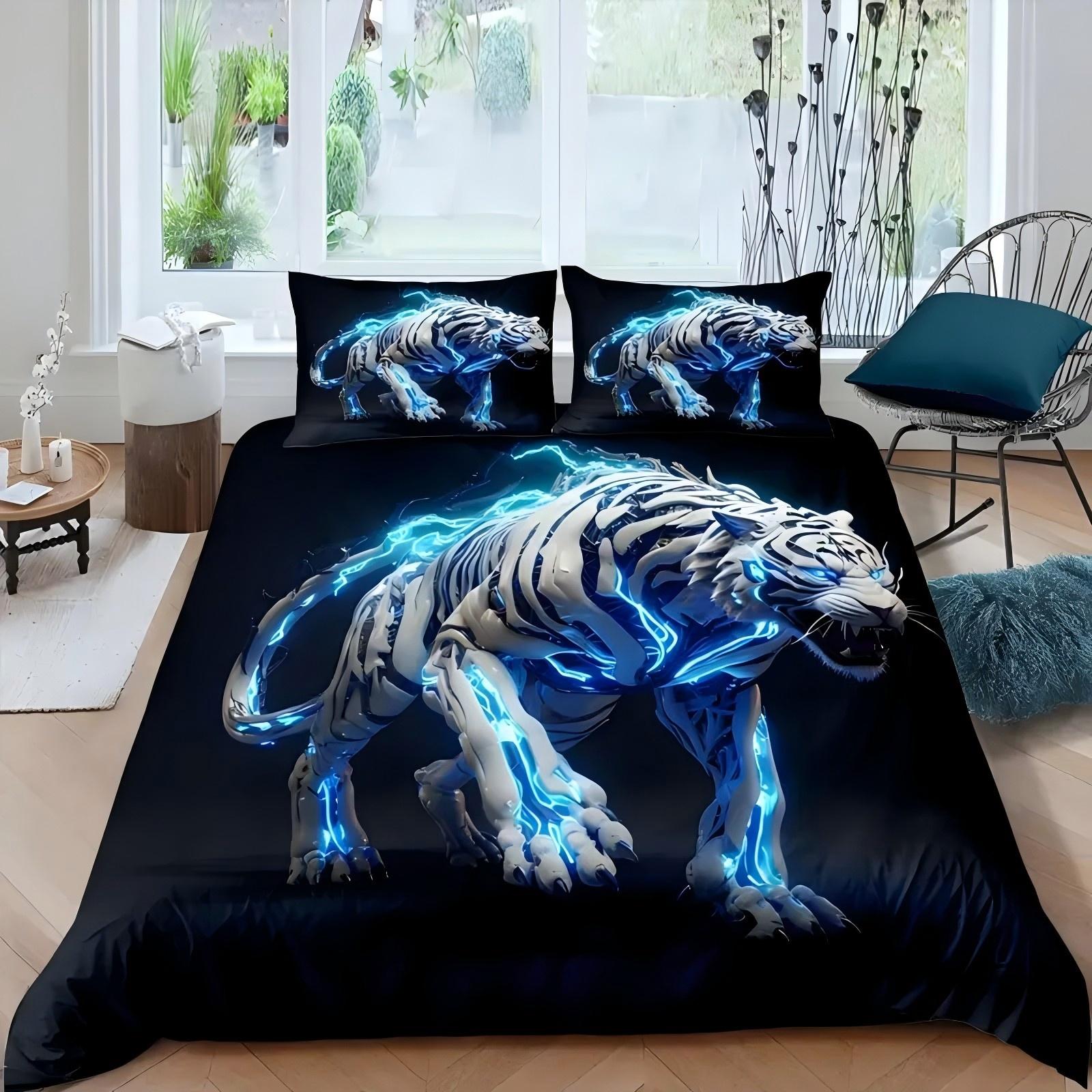 Cyber Punk Mechanical White Tiger 3D Printed Duvet Cover Set Soft Comfortable Bedding Set Wildlife Theme Quilt Cover Pillowcase 135x200cm 2pcs
Cyber Punk Mechanical White Tiger 3D Printed Duvet Cover Set Soft Comfortable Bedding Set Wildlife Theme Quilt Cover Pillowcase 135x200cm 2pcs