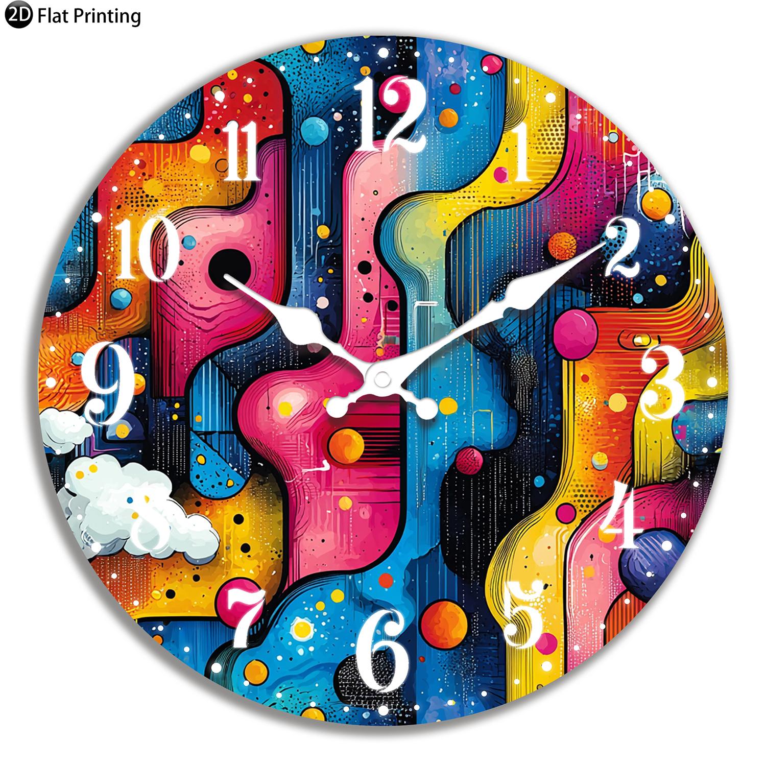 Wooden Silent Wall Clock Abstract colorful swirls Quartz Analog Clock for Kitchen Home Halloween New Year Gift (WHITE,10 inch) білий
Wooden Silent Wall Clock Abstract colorful swirls Quartz Analog Clock for Kitchen Home Halloween New Year Gift (WHITE,10 inch) білий