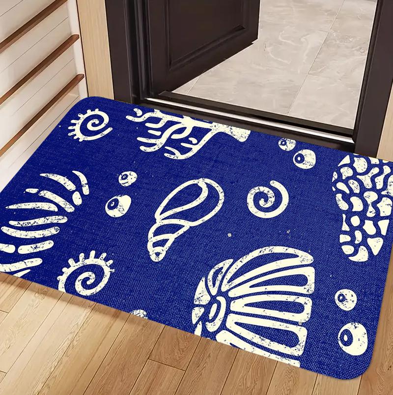 Navy Blue White Coastal Seashell Starfish Pattern Non Slip Washable Doormat Carpet Rug Decorative Floor Mat for Home Entryway 40x60cm
Navy Blue White Coastal Seashell Starfish Pattern Non Slip Washable Doormat Carpet Rug Decorative Floor Mat for Home Entryway 40x60cm