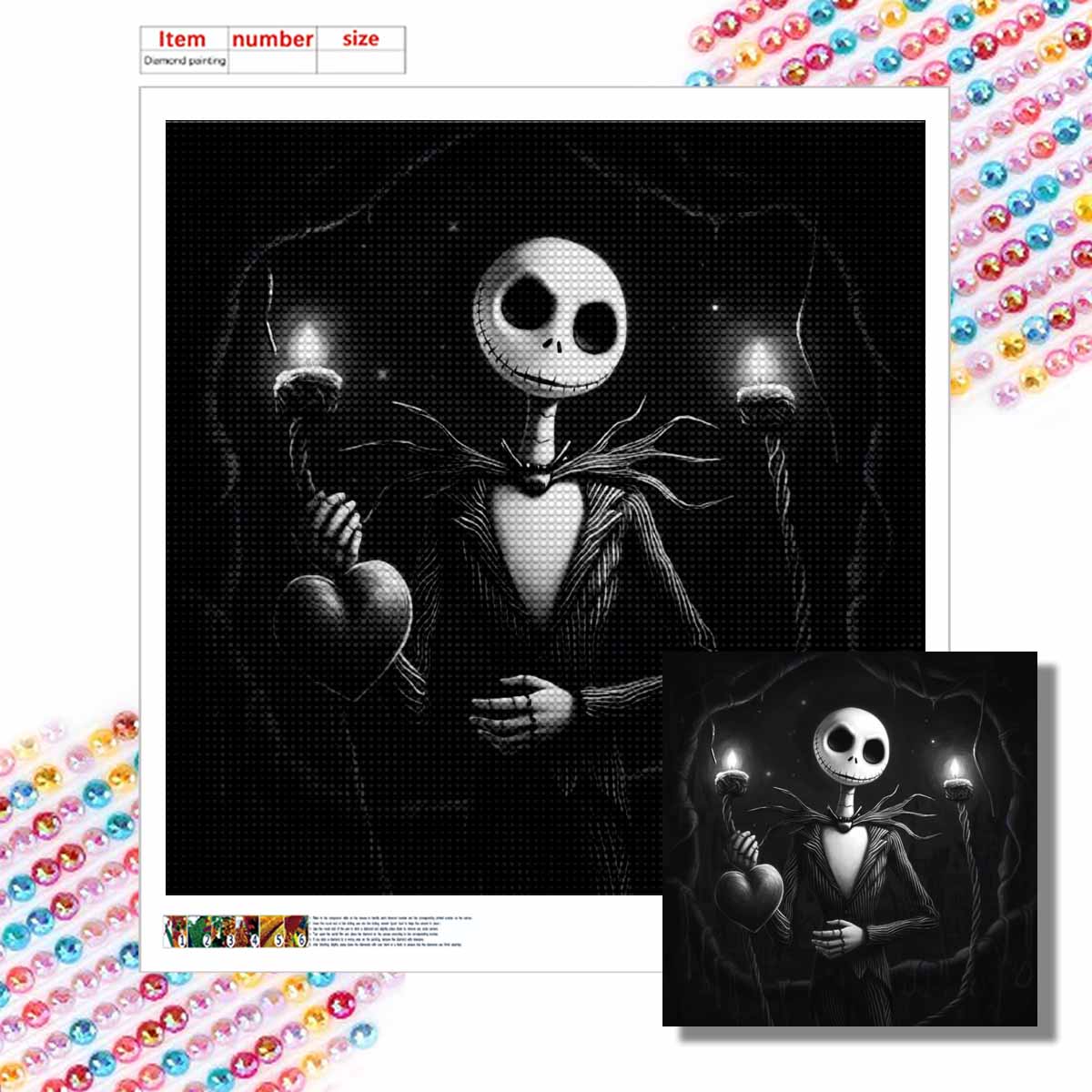 5D DIY Diamond Painting Decorative Skeleton Full Round Drill Scenery Diamond Embroidery Cross Stitch Kits Home Decor Gift Round 20x20cm
5D DIY Diamond Painting Decorative Skeleton Full Round Drill Scenery Diamond Embroidery Cross Stitch Kits Home Decor Gift Round 20x20cm