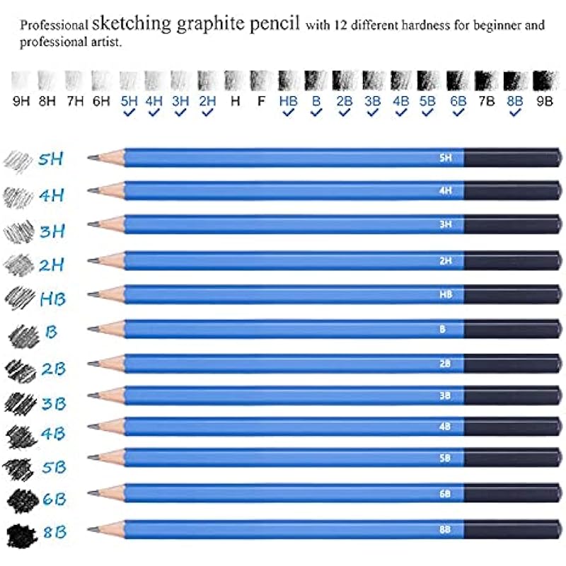 Corslet 12 Pc Sketch Pencil Set, 8B-5H, A5 Sketchbook 1 count (Pack of 2) синій
Corslet 12 Pc Sketch Pencil Set, 8B-5H, A5 Sketchbook 1 count (Pack of 2) синій