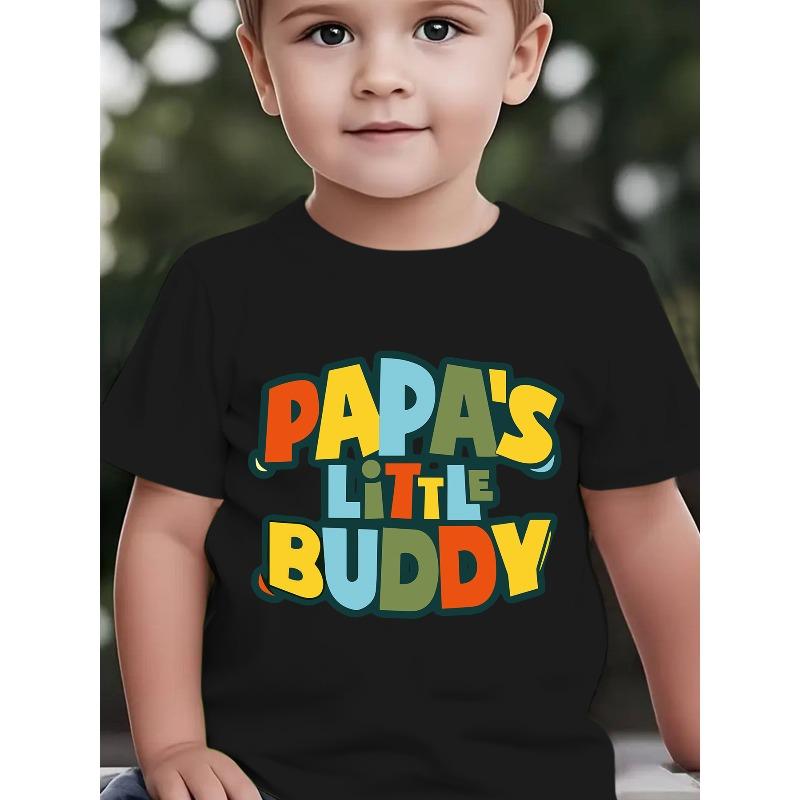 European size boys round-neck short-sleeved T-shirt with unique English patterns PAPA S LITTLE BUDDY 98cm чёрный
European size boys round-neck short-sleeved T-shirt with unique English patterns PAPA S LITTLE BUDDY 98cm чёрный