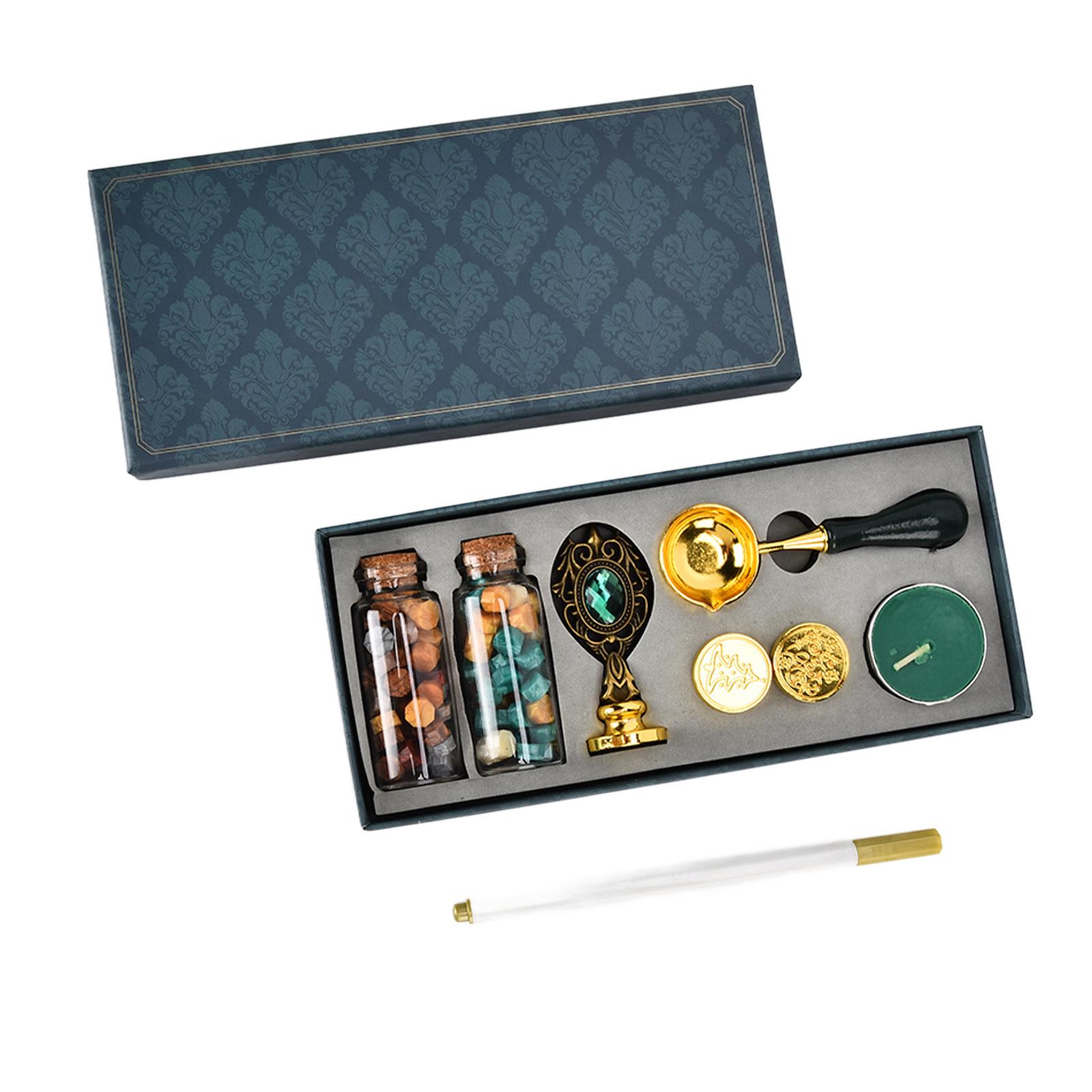 Wax Stamp Kit Heat Resistant Clear Engraving Fine Workmanship Removable Handle Wax StampBronze Dark Green Rhinestone
Wax Stamp Kit Heat Resistant Clear Engraving Fine Workmanship Removable Handle Wax StampBronze Dark Green Rhinestone