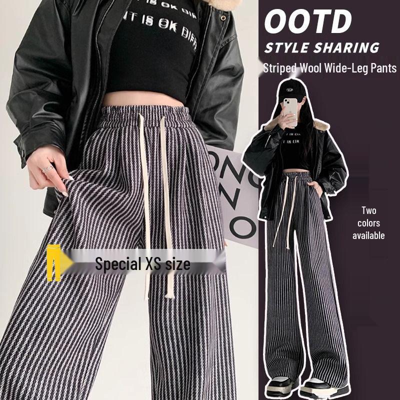 High-Waisted Striped Wool Wide-Leg Pants - Women s Autumn/Winter Casual S (recommended 80-95 jin)
High-Waisted Striped Wool Wide-Leg Pants - Women s Autumn/Winter Casual S (recommended 80-95 jin)