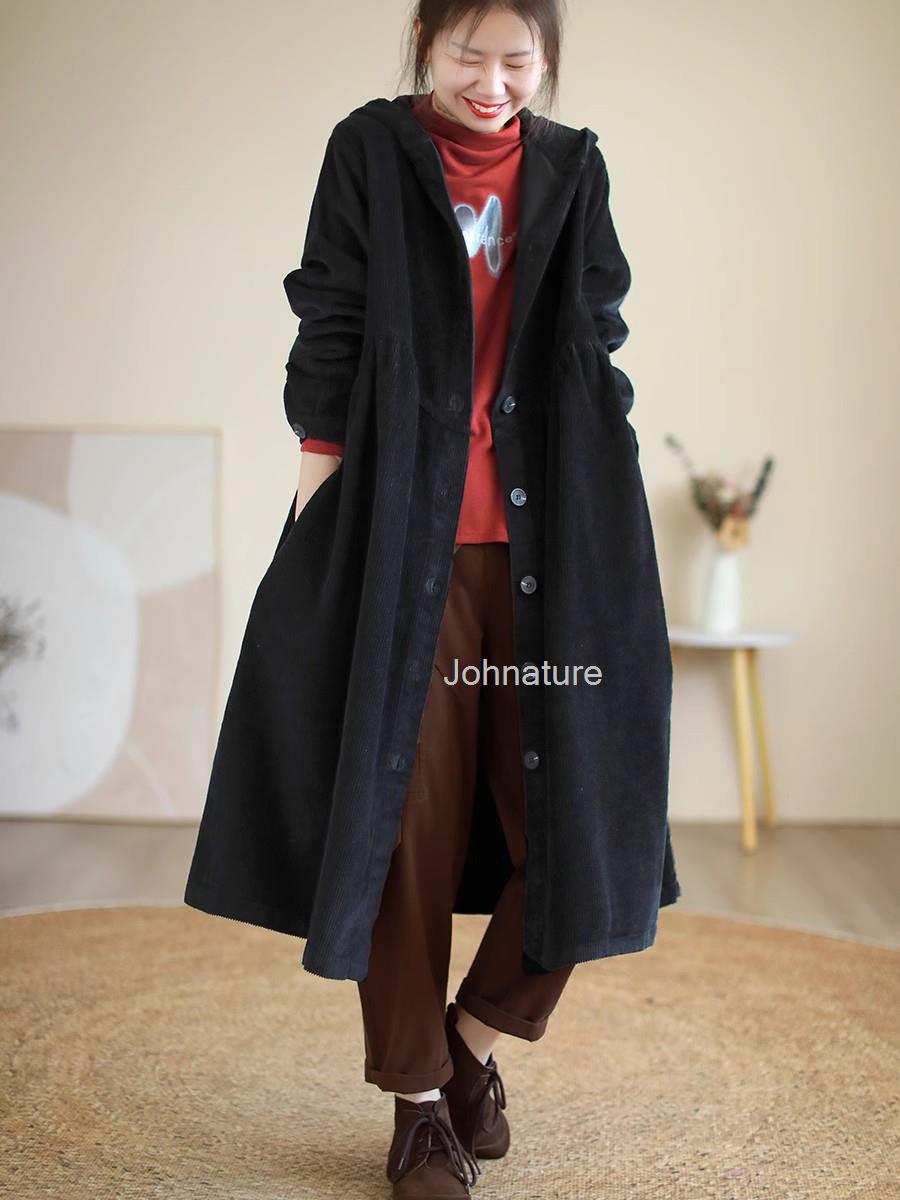 Johnature женский винтажный вельветовый плащ с капюшоном и пуговицами, однотонное теплое пальто с длинными рукавами One Size чёрный
Johnature женский винтажный вельветовый плащ с капюшоном и пуговицами, однотонное теплое пальто с длинными рукавами One Size чёрный