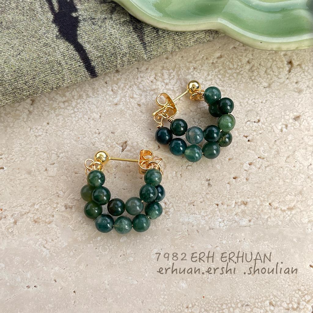 Spring~ Mori vegetation green natural stone agate new Chinese personalized tourist attractions earrings earrings supply
Spring~ Mori vegetation green natural stone agate new Chinese personalized tourist attractions earrings earrings supply