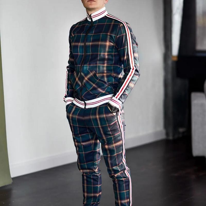Fashion Casual Men s Tracksuit Sportswear Two Piece Outfits Gentlemen Suits Plaid Zipper Sets Brand Jacket Male Clothing Spring XXXL
Fashion Casual Men s Tracksuit Sportswear Two Piece Outfits Gentlemen Suits Plaid Zipper Sets Brand Jacket Male Clothing Spring XXXL