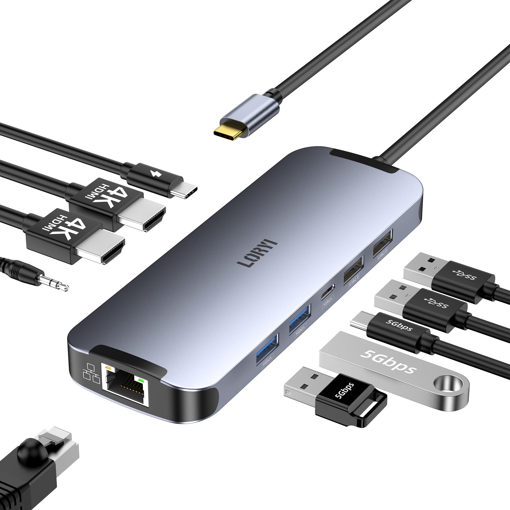 Концентратор Dual 4K HDMI 100 Вт PD Быстрая зарядка HDMI Расширение USB USB Порт передачи данных Аудио 1000 Гбит/с Ethernet-порт USB C Док-станция HDMI 2 USB-C
Концентратор Dual 4K HDMI 100 Вт PD Быстрая зарядка HDMI Расширение USB USB Порт передачи данных Аудио 1000 Гбит/с Ethernet-порт USB C Док-станция HDMI 2 USB-C