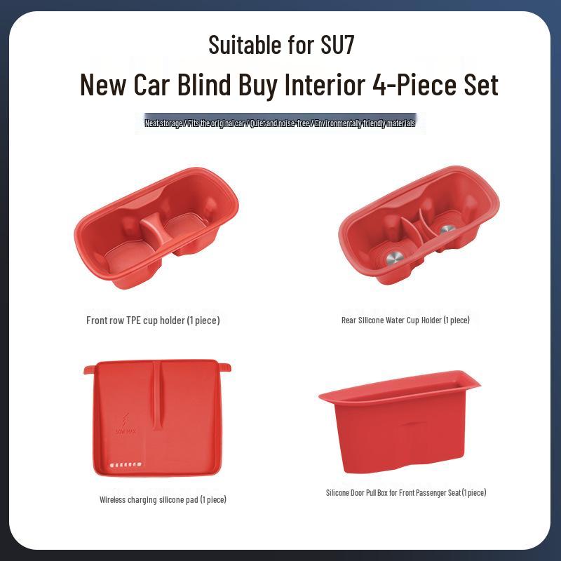 Xiaomi SU7 Center Console Storage & Cup Holder Silicone Pad Set (4-Piece) SU7 Interior Set
Xiaomi SU7 Center Console Storage & Cup Holder Silicone Pad Set (4-Piece) SU7 Interior Set
