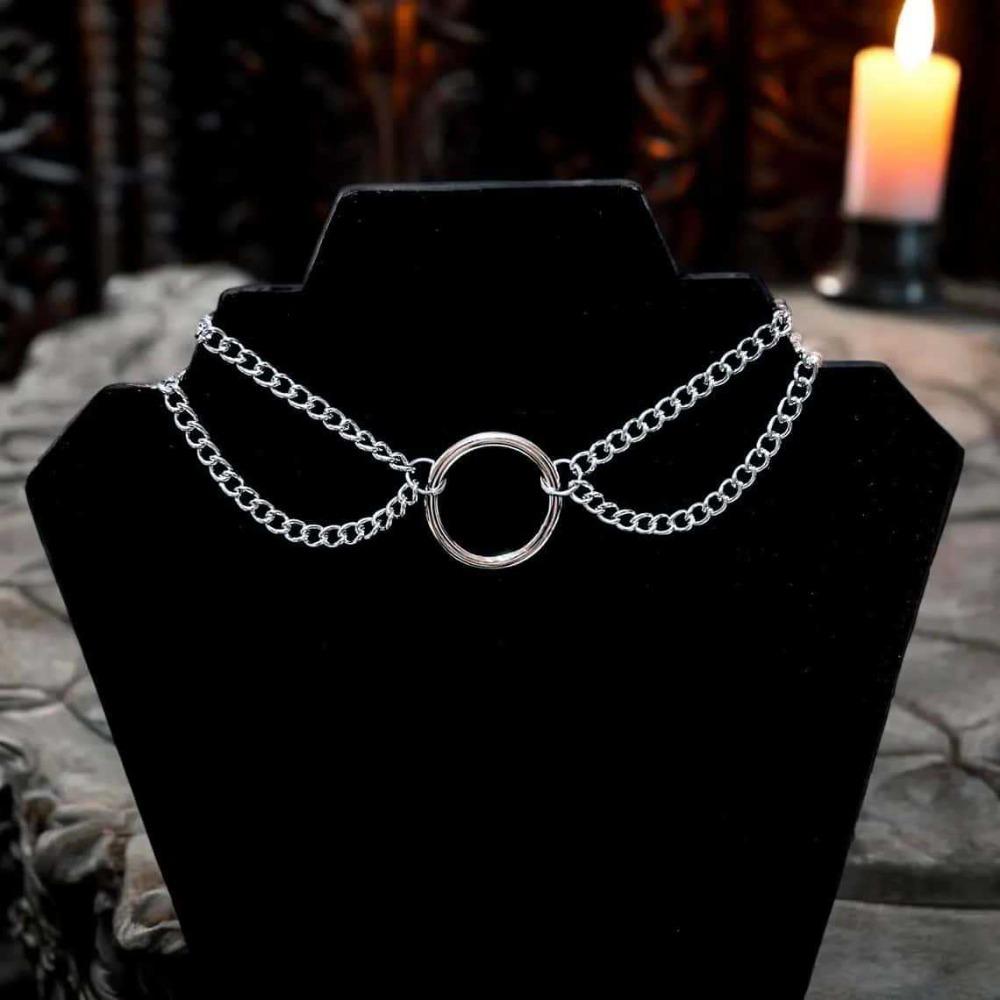 Punk Gothic Style Silver Color Double-layer Chain O-ring Pendant Necklace for Woman Collarbone Necklace Personality Jewelry Gift
Punk Gothic Style Silver Color Double-layer Chain O-ring Pendant Necklace for Woman Collarbone Necklace Personality Jewelry Gift