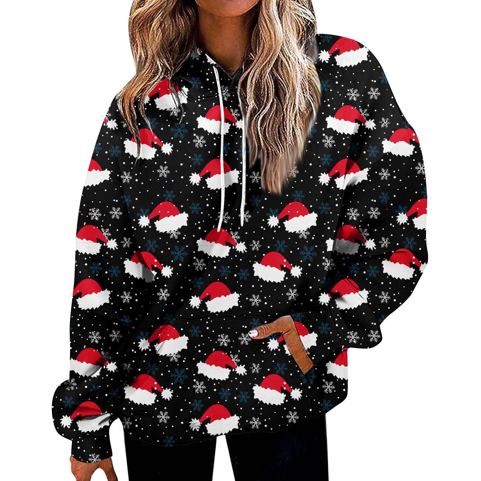 Женские модные толстовки и свитшоты с длинными рукавами и шнурком, толстовки с рождественским принтом и принтом, большие топы, толстовки XXXL чёрный
Женские модные толстовки и свитшоты с длинными рукавами и шнурком, толстовки с рождественским принтом и принтом, большие топы, толстовки XXXL чёрный