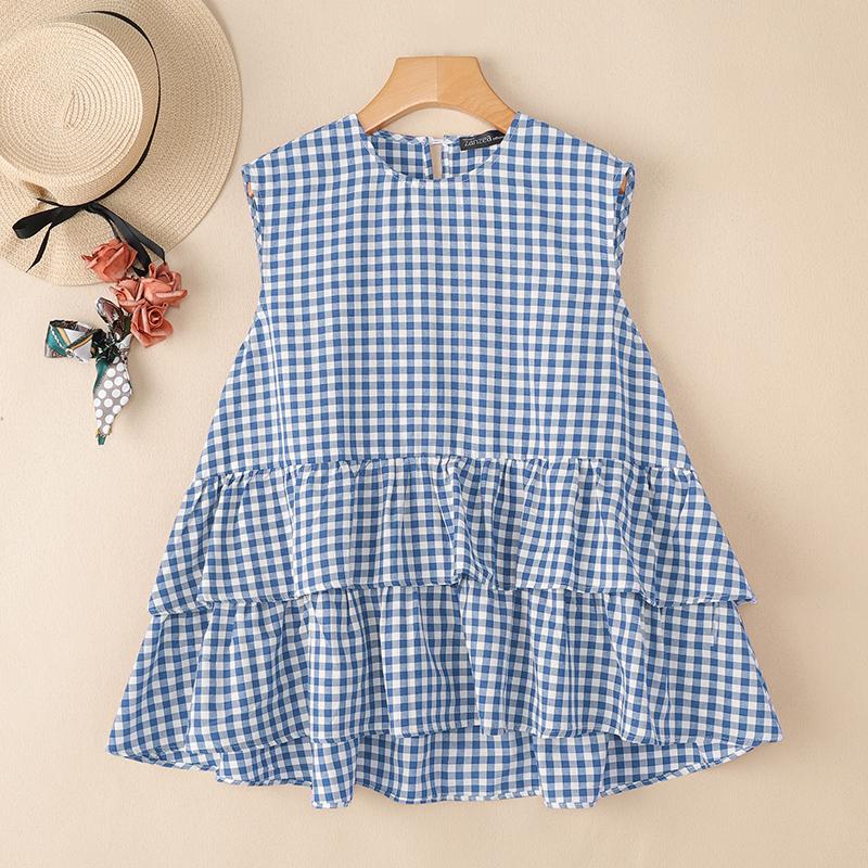 ZANZEA Жіночі повсякденні літні безрукавки з круглим вирізом, сітка, принт, топи 5XL світло-синій колір
ZANZEA Жіночі повсякденні літні безрукавки з круглим вирізом, сітка, принт, топи 5XL світло-синій колір