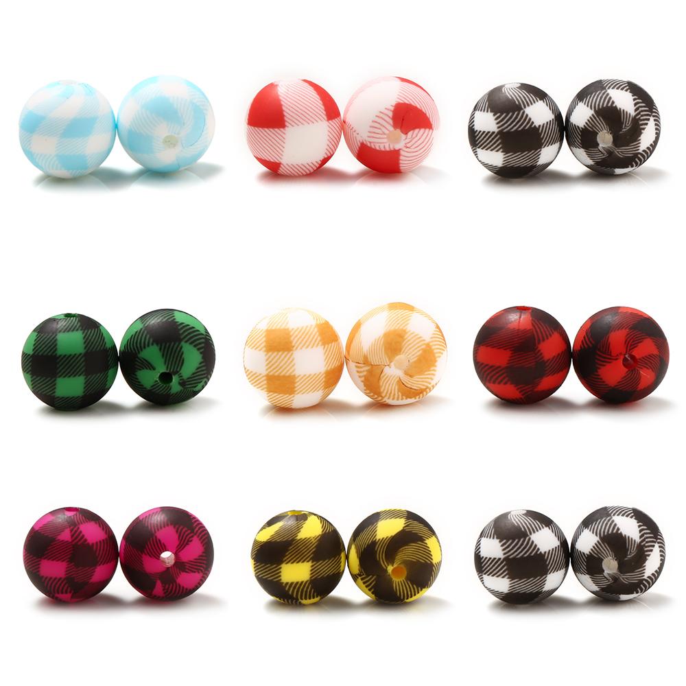 10Pcs Silicone 15mm Round Checkered Print Teether Beads Food Grade DIY Pacifier Chain Bracelet Baby Teething Teether Accessories
10Pcs Silicone 15mm Round Checkered Print Teether Beads Food Grade DIY Pacifier Chain Bracelet Baby Teething Teether Accessories