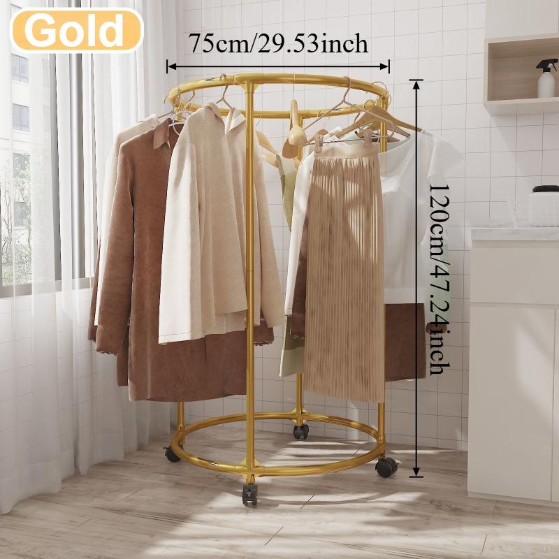 2026 Thickened Round Clothes Drying Rack 360°Rotating Movable with Lockable Wheels Multi-functional Metal Garment Storage Rack 120x75CM золотий
2026 Thickened Round Clothes Drying Rack 360°Rotating Movable with Lockable Wheels Multi-functional Metal Garment Storage Rack 120x75CM золотий