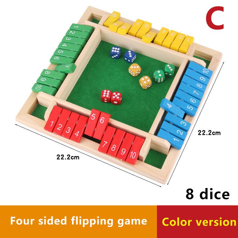 Четырехсторонний набор настольной игры Shut The Box с 10 цифрами, кубики, для вечеринки, клуба, питьевые игры для 4 игроков, числовая игра для вечеринки, настольные игры
Четырехсторонний набор настольной игры Shut The Box с 10 цифрами, кубики, для вечеринки, клуба, питьевые игры для 4 игроков, числовая игра для вечеринки, настольные игры