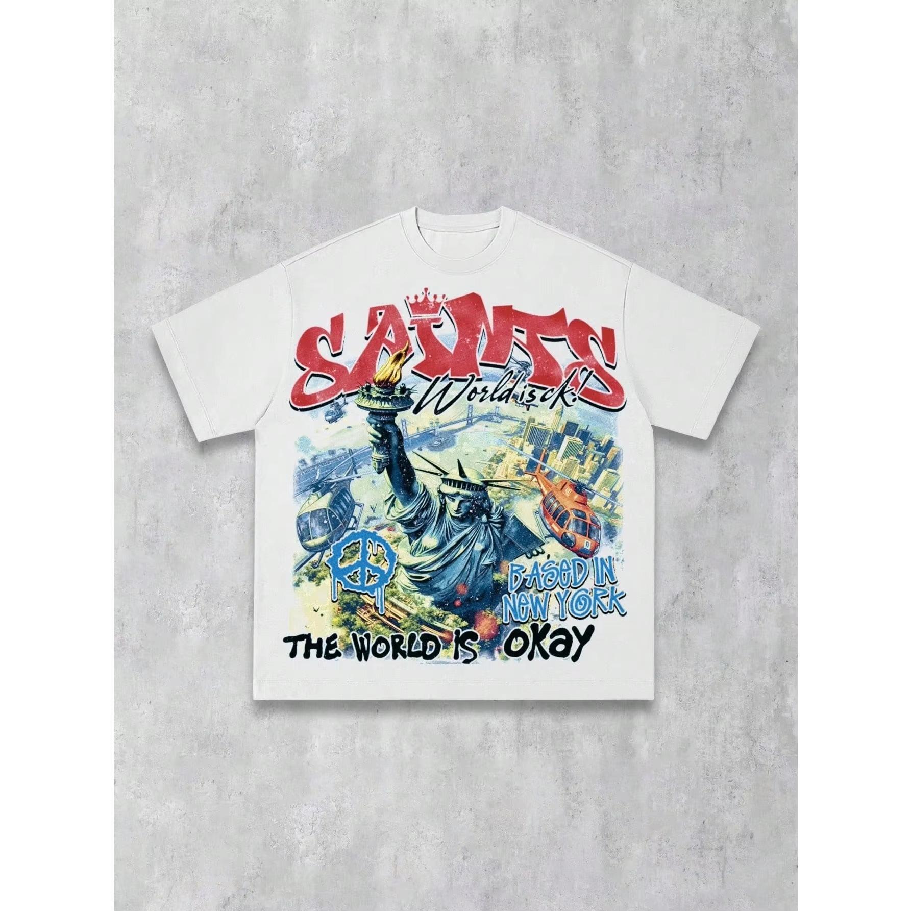 Men s Street Life Short Sleeve T-shirt for Spring and Casual Vintage Printed Cotton Trendy Block Loose Oversize Hip Hop T-shirt 4XL
Men s Street Life Short Sleeve T-shirt for Spring and Casual Vintage Printed Cotton Trendy Block Loose Oversize Hip Hop T-shirt 4XL