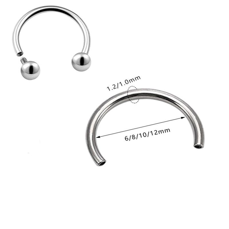 316L Stainless Steel U-Shaped Horseshoe Ring Nose Stud Jewelry Thickness 1.2mm, Length 12mm
316L Stainless Steel U-Shaped Horseshoe Ring Nose Stud Jewelry Thickness 1.2mm, Length 12mm