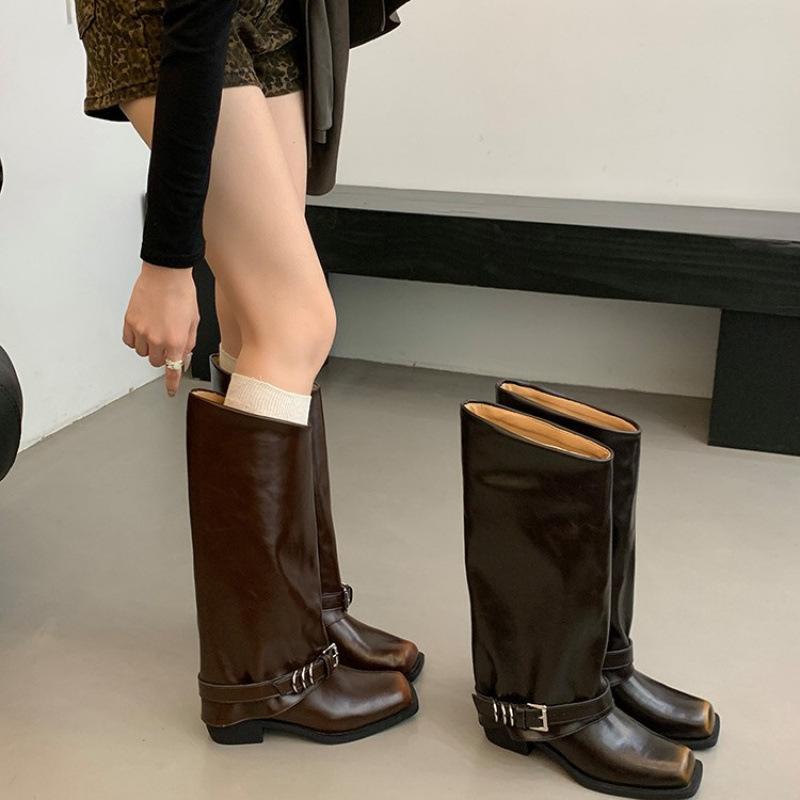 Punk street retro polished Martin boots women s square head old boots metal warehouse tube but knee boots western boots 40
Punk street retro polished Martin boots women s square head old boots metal warehouse tube but knee boots western boots 40