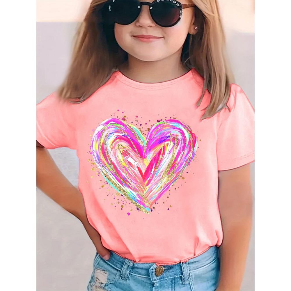 Children s Pure Cotton T-shirt with Colorful Heart Pattern, Fashion Round Neck, Short Sleeves, Casual and Breathable Top Girls 100
Children s Pure Cotton T-shirt with Colorful Heart Pattern, Fashion Round Neck, Short Sleeves, Casual and Breathable Top Girls 100