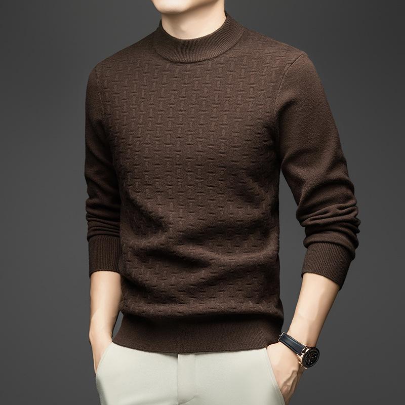 Men s Mid-Age & Young Half-High Collar Jacquard Knit Sweater - Thick, Warm, Long-Sleeved Base Layer for Autumn & Winter XXL колір темно кави
Men s Mid-Age & Young Half-High Collar Jacquard Knit Sweater - Thick, Warm, Long-Sleeved Base Layer for Autumn & Winter XXL колір темно кави
