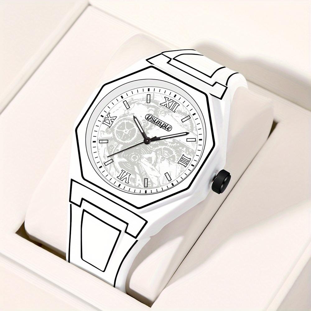 Elegant Men Quartz Watch, Silicone Strap, Analog Display,Modern Casual Watch - Festive Gift(Box Does Not Include) білий
Elegant Men Quartz Watch, Silicone Strap, Analog Display,Modern Casual Watch - Festive Gift(Box Does Not Include) білий