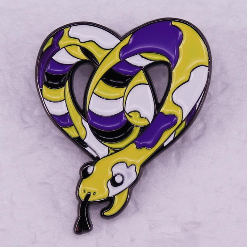 Heart-Shaped Rainbow Snake Brooch
Heart-Shaped Rainbow Snake Brooch