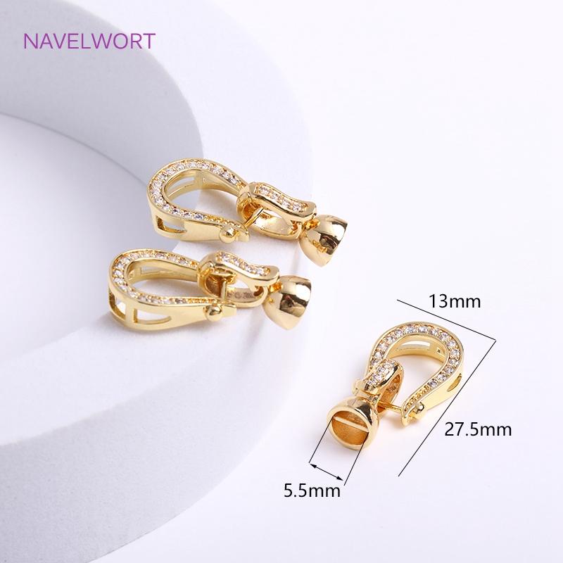 Trendy 18K Gold Plated Horseshoe Connector,Inlaid Zircon Brass Pearl Clasps For DIY Bracelet Necklace Making Accessories 1 piece
Trendy 18K Gold Plated Horseshoe Connector,Inlaid Zircon Brass Pearl Clasps For DIY Bracelet Necklace Making Accessories 1 piece