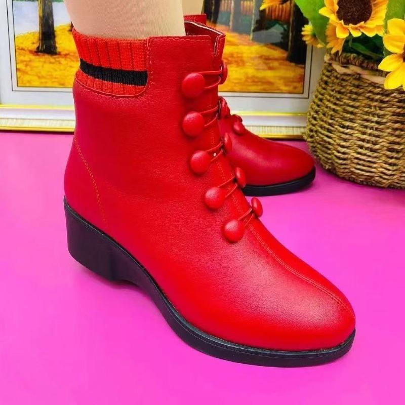 2 autumn and winter new slope heel women s leather boots round head casual warm short boots cotton shoes thin boots 41 червоний
2 autumn and winter new slope heel women s leather boots round head casual warm short boots cotton shoes thin boots 41 червоний