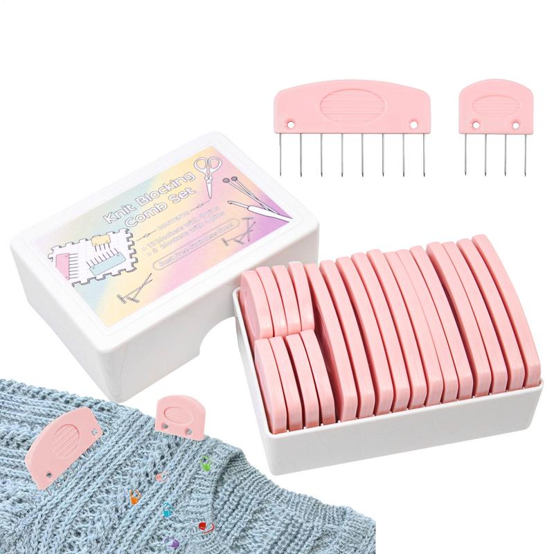 Knit Blockers Essential Knitting Blocking Comb Set Sewing Accessory for Crochet Needlework Perfectly Aligned Blocks Pins Kit
Knit Blockers Essential Knitting Blocking Comb Set Sewing Accessory for Crochet Needlework Perfectly Aligned Blocks Pins Kit