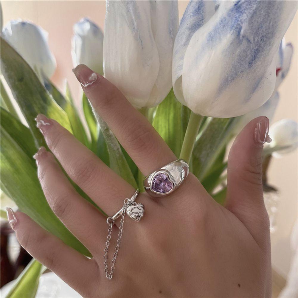 Gifts Tassel Diamond Love Heart Chains Rhinestone Women Rings Korean Style Open Rings Finger Rings 2
Gifts Tassel Diamond Love Heart Chains Rhinestone Women Rings Korean Style Open Rings Finger Rings 2
