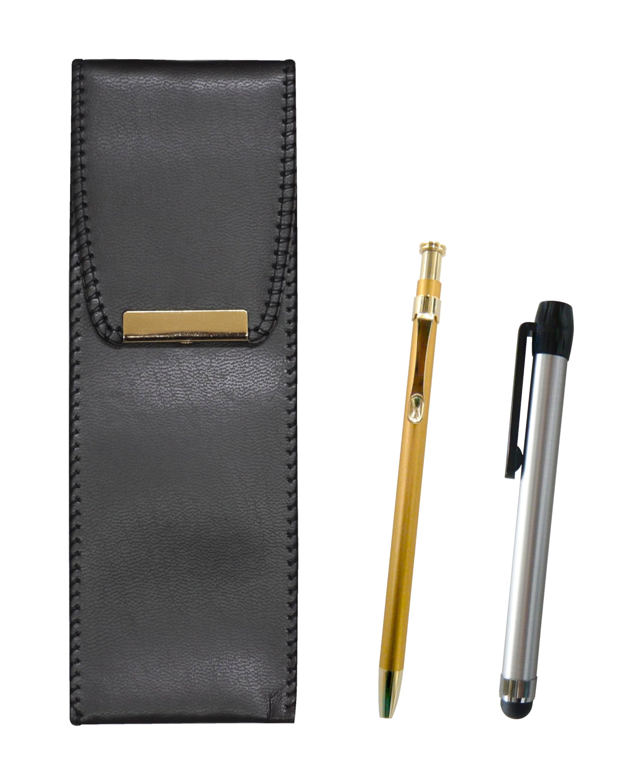 2 Pack Eco Leather Pen Case Metal Touch Bar Silver and Slim 60 Ballpoint Pen Gold Set BR-ALST-SV60KBP-2
2 Pack Eco Leather Pen Case Metal Touch Bar Silver and Slim 60 Ballpoint Pen Gold Set BR-ALST-SV60KBP-2