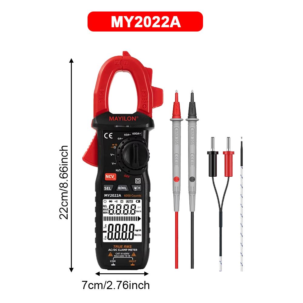 MY2025A/MY2025B MAYILON AC DC Digital Clamp Meter True-RMS Multimeter Current Clamp NCV Continuity Capacitance Voltmeter Ammeter
MY2025A/MY2025B MAYILON AC DC Digital Clamp Meter True-RMS Multimeter Current Clamp NCV Continuity Capacitance Voltmeter Ammeter