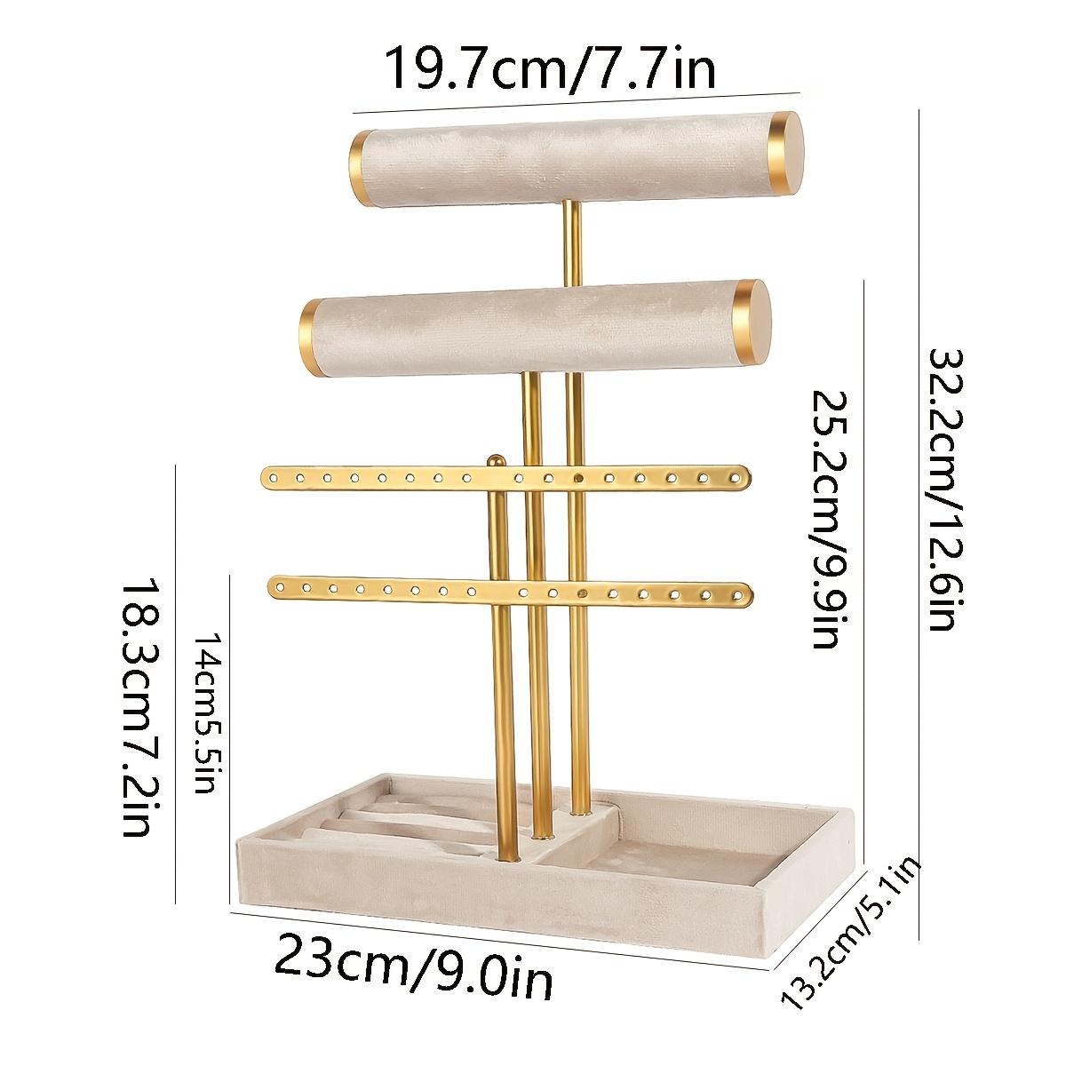 1Pc Of Light Luxury Style Jewelry Storage Rack. Black And Gold Color Scheme, White And Gold Color Scheme. Multi-Layer Design. For Organized Displa 1Pc beige T-shaped rod
1Pc Of Light Luxury Style Jewelry Storage Rack. Black And Gold Color Scheme, White And Gold Color Scheme. Multi-Layer Design. For Organized Displa 1Pc beige T-shaped rod