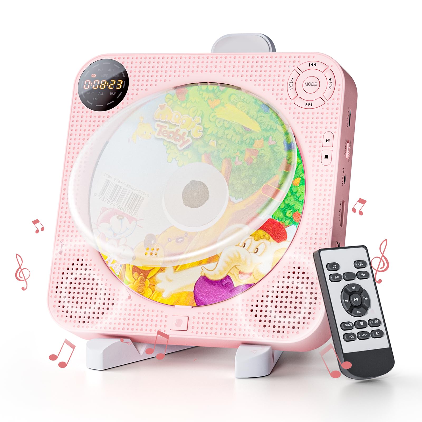 CD player with speaker CD radio Bluetooth 5 modes compatible Portable CD player Tabletop type 10 skip functions 5EQ effects repeat LED display
CD player with speaker CD radio Bluetooth 5 modes compatible Portable CD player Tabletop type 10 skip functions 5EQ effects repeat LED display