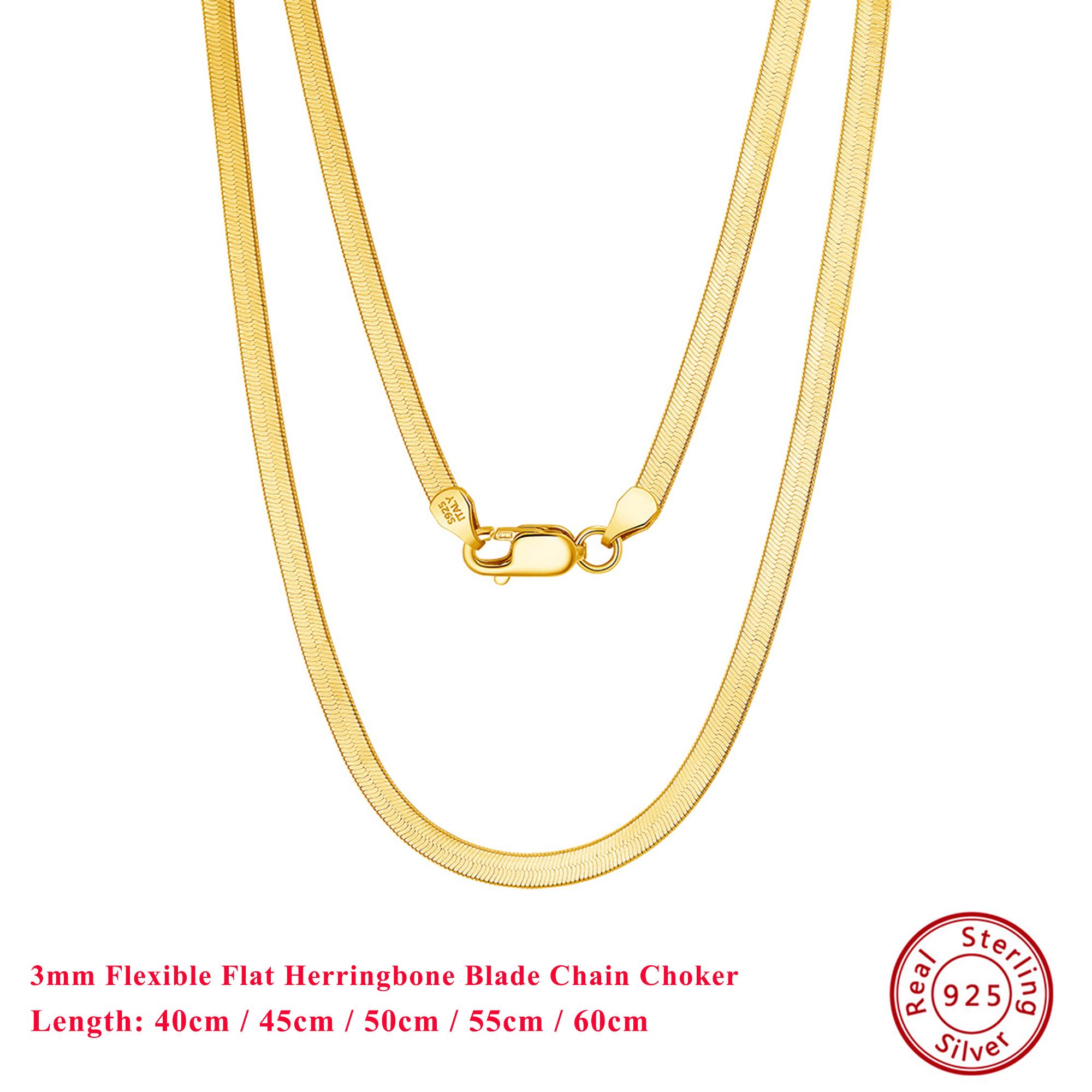 Effie Queen 925 Sterling Silver 3mm 4.5mm Flat Herringbone Snake Chain Necklaces 40-60cm Unisex Snake Chain Daily Jewelry SC35 40cm
Effie Queen 925 Sterling Silver 3mm 4.5mm Flat Herringbone Snake Chain Necklaces 40-60cm Unisex Snake Chain Daily Jewelry SC35 40cm