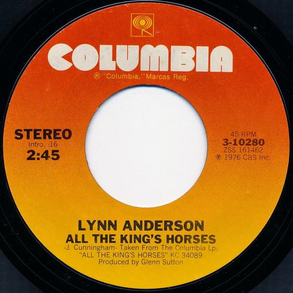 7inch Record LYNN ANDERSON - All The King s Horses / If All I Ha 310280 COLUMBIA 1976 US Rock Used
7inch Record LYNN ANDERSON - All The King s Horses / If All I Ha 310280 COLUMBIA 1976 US Rock Used