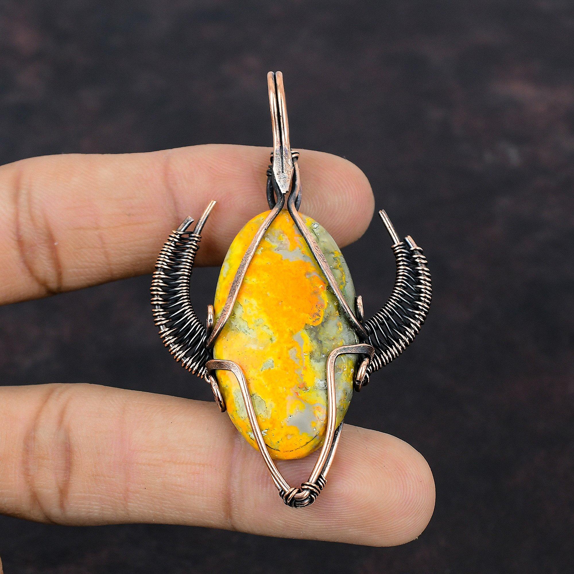 Bumble Bee Jasper Pendant Copper Wire Wrapped Pendant Handmade Gemstone Pendant Bull Face Shape Pendant Copper Wire Jewelry Gift For Friend
Bumble Bee Jasper Pendant Copper Wire Wrapped Pendant Handmade Gemstone Pendant Bull Face Shape Pendant Copper Wire Jewelry Gift For Friend