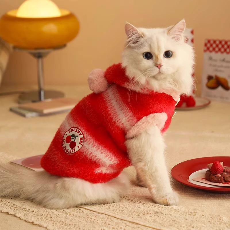 Faux Mink Fur Cat Vest, Hooded Warm Anti-Shedding Pet Clothes for Small Cats, Indoor Outdoor Cold Weather Wear XS: Bust 30cm, 0.5-1.5kg
Faux Mink Fur Cat Vest, Hooded Warm Anti-Shedding Pet Clothes for Small Cats, Indoor Outdoor Cold Weather Wear XS: Bust 30cm, 0.5-1.5kg