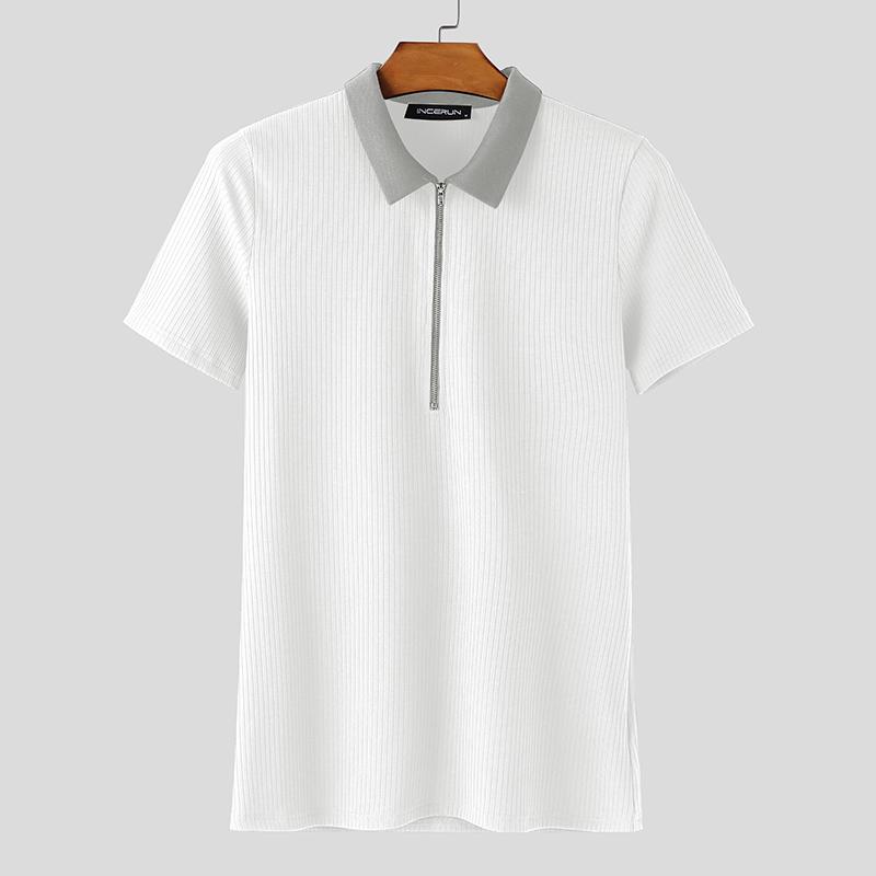 INCERUN Men Lapel Neck Stitching Short Sleeve Zipper Splits Fitted Casual Tops T-shirts S белый
INCERUN Men Lapel Neck Stitching Short Sleeve Zipper Splits Fitted Casual Tops T-shirts S белый