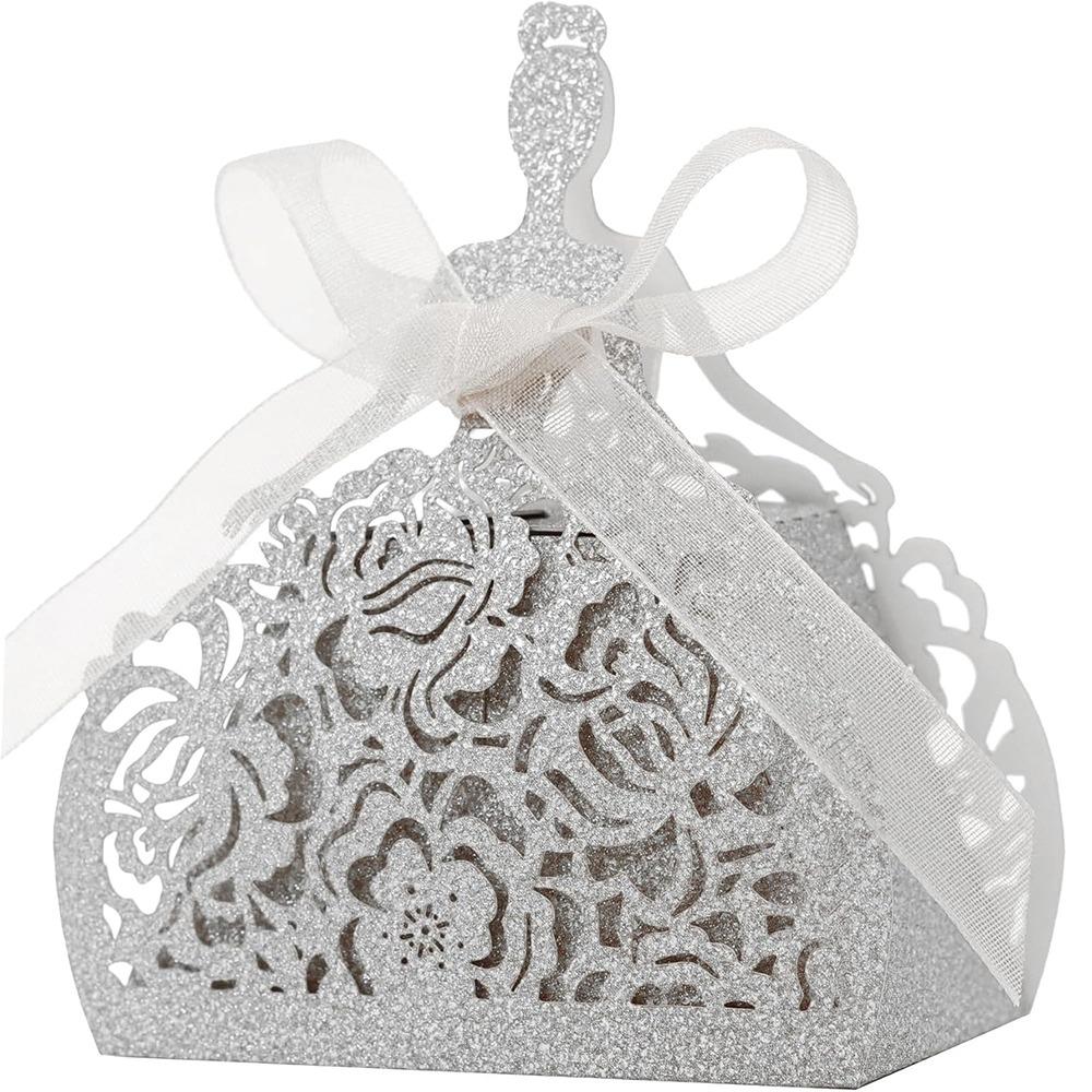 50 шт. Блестящая коробочка для свадебных сувениров с лентами, Свадебные коробочки для сувениров, Горячий пакет для конфет, Для девочек серебряный
50 шт. Блестящая коробочка для свадебных сувениров с лентами, Свадебные коробочки для сувениров, Горячий пакет для конфет, Для девочек серебряный